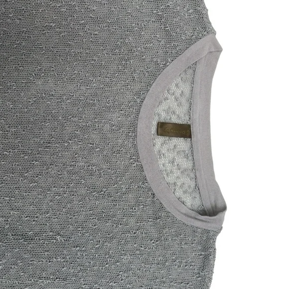 Danny Be Grey Loose Knit Short Sleeve Round Neck Sweater Top Size S - Picture 8 of 8